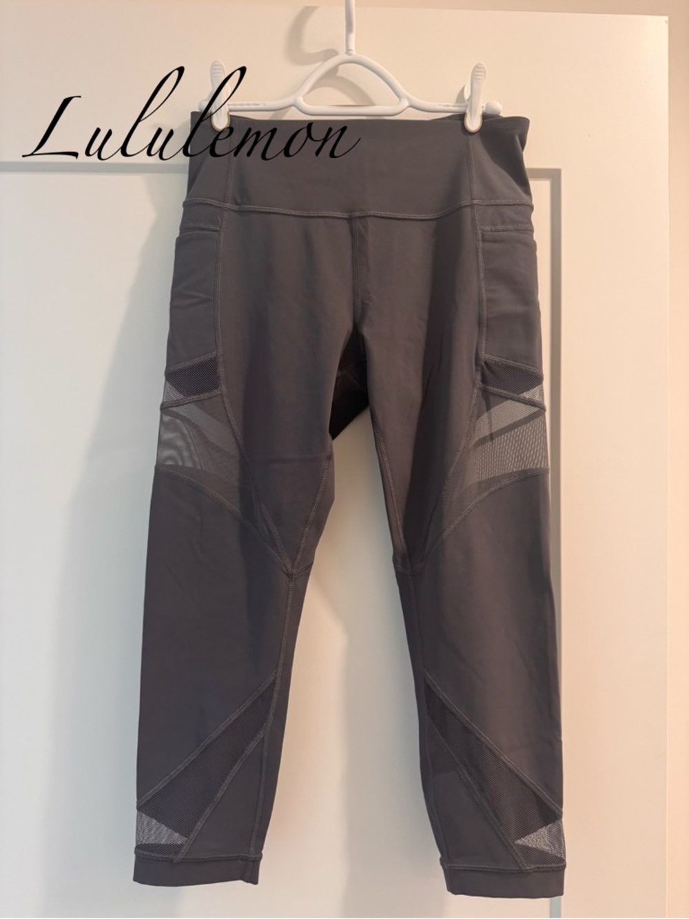 Lululemon Gray Mesh-Panel Leggings